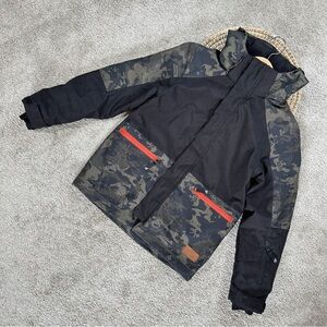 Jupa Teen Boys Oliver Snow Jacket Outdoor Waterproof Black Forest Night Print 10